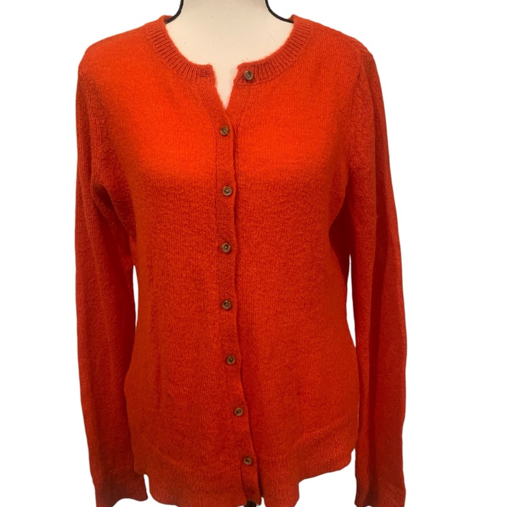 Loft | Red mohair blend Cardigan Sweater size large